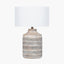 Galle Grey Wash Wood Textured Table Lamp - Base Only