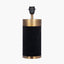 Dempsey Black Velvet and Antique Gold Metal Table Lamp Base with Harry 30cm Ivory Cotton Mix Cylinder Lampshade