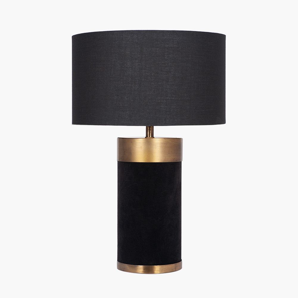 Dempsey Black Velvet and Antique Gold Metal Table Lamp - Base Only - Base Only