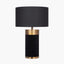 Dempsey Black Velvet and Antique Gold Metal Table Lamp - Base Only - Base Only