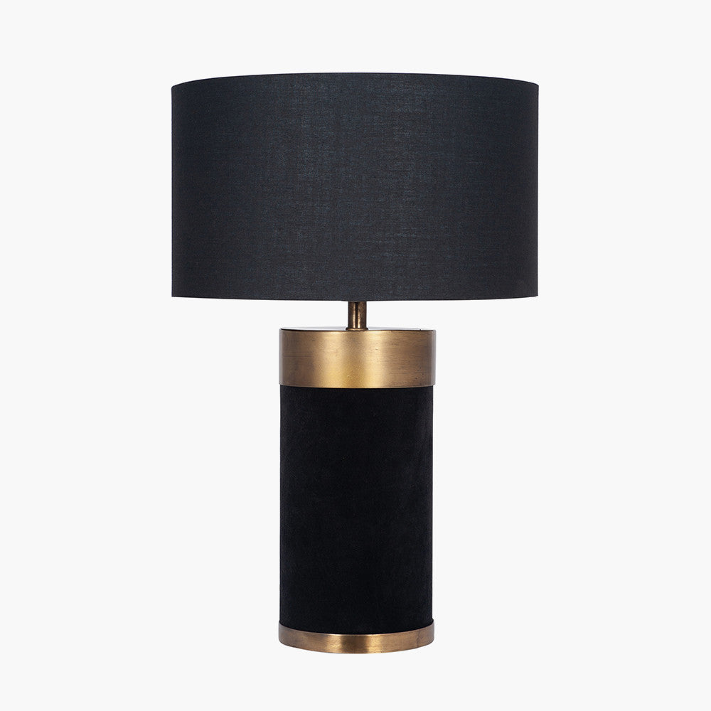 Dempsey Black Velvet and Antique Gold Metal Table Lamp - Base Only - Base Only