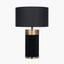 Dempsey Black Velvet and Antique Gold Metal Table Lamp - Base Only - Base Only