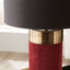 Dempsey Red Velvet and Antique Gold Metal Table Lamp - Base Only