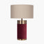 Dempsey Red Velvet and Antique Gold Metal Table Lamp - Base Only