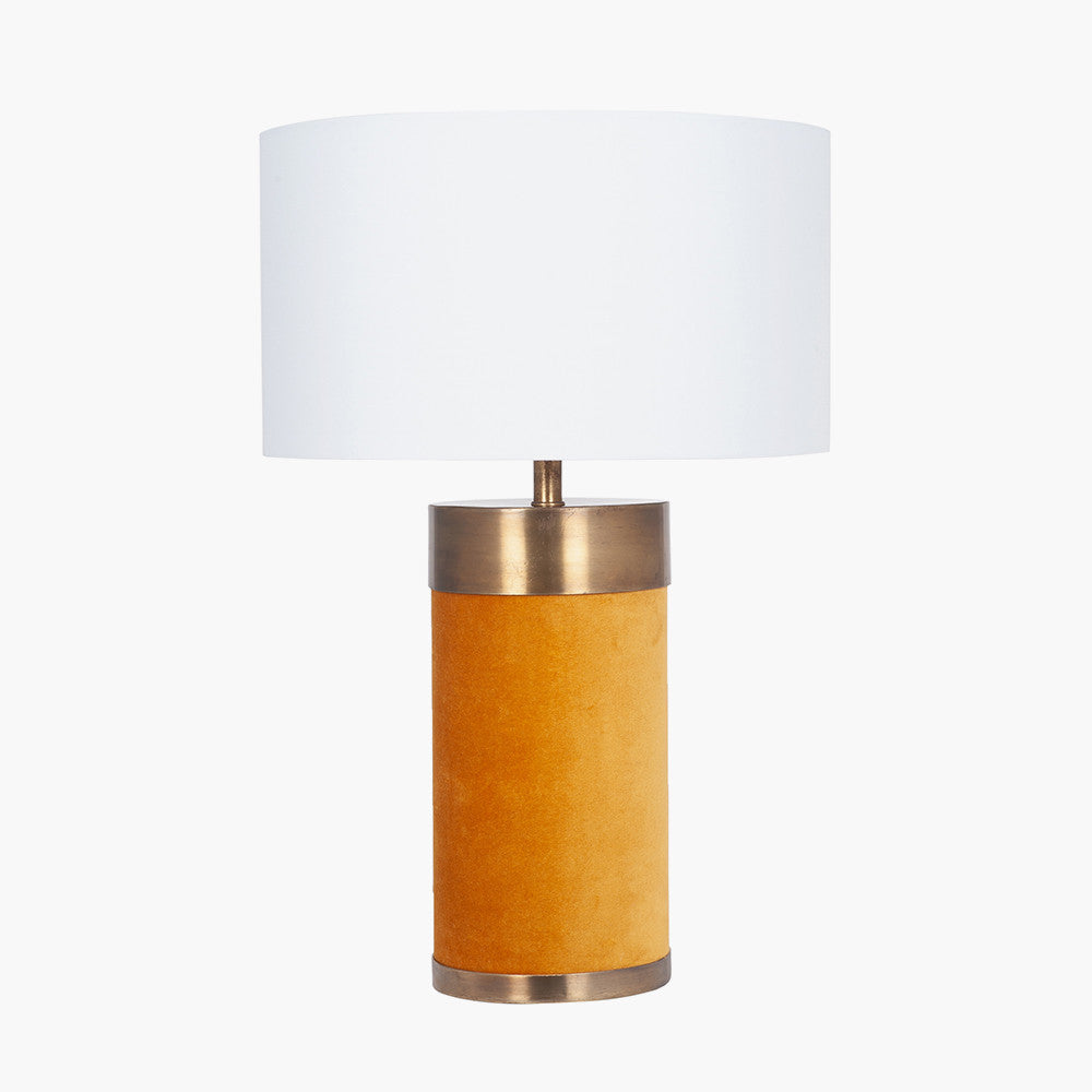 Dempsey Mustard Velvet and Antique Gold Metal Table Lamp - Base Only
