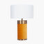 Dempsey Mustard Velvet and Antique Gold Metal Table Lamp - Base Only