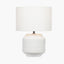 Meribel White Geo Textured Ceramic Table Lamp