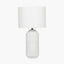 Meribel White Geo Textured Tall Ceramic Table Lamp