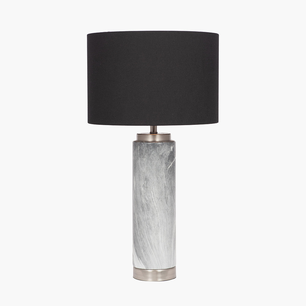 Carrara Grey Marble Effect Tall Ceramic Table Lamp