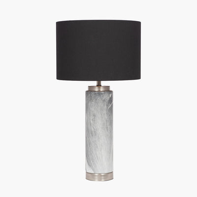 Pacific Lifestyle Lighting Carrara Grey Marble Effect Tall Ceramic Table Lamp House of Isabella UK