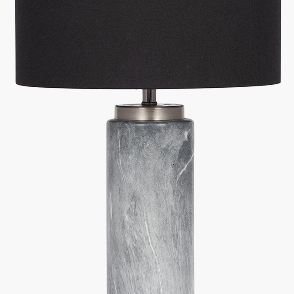 Carrara Grey Marble Effect Tall Ceramic Table Lamp