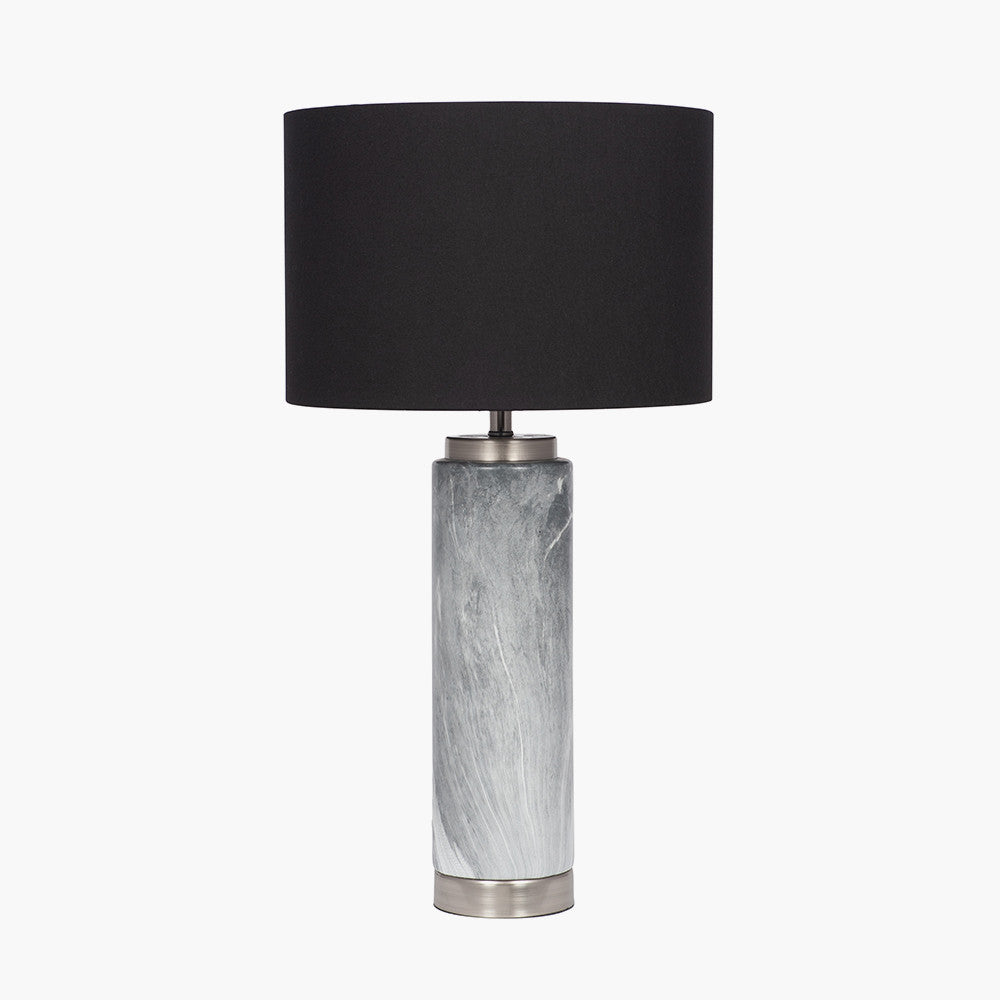Carrara Grey Marble Effect Tall Ceramic Table Lamp
