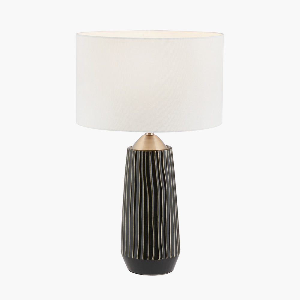 Artemis Grey Textured Ceramic & Brushed Silver Tall Table Lamp