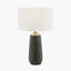 Artemis Grey Textured Ceramic & Brushed Silver Tall Table Lamp
