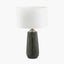 Artemis Grey Textured Ceramic & Brushed Silver Tall Table Lamp