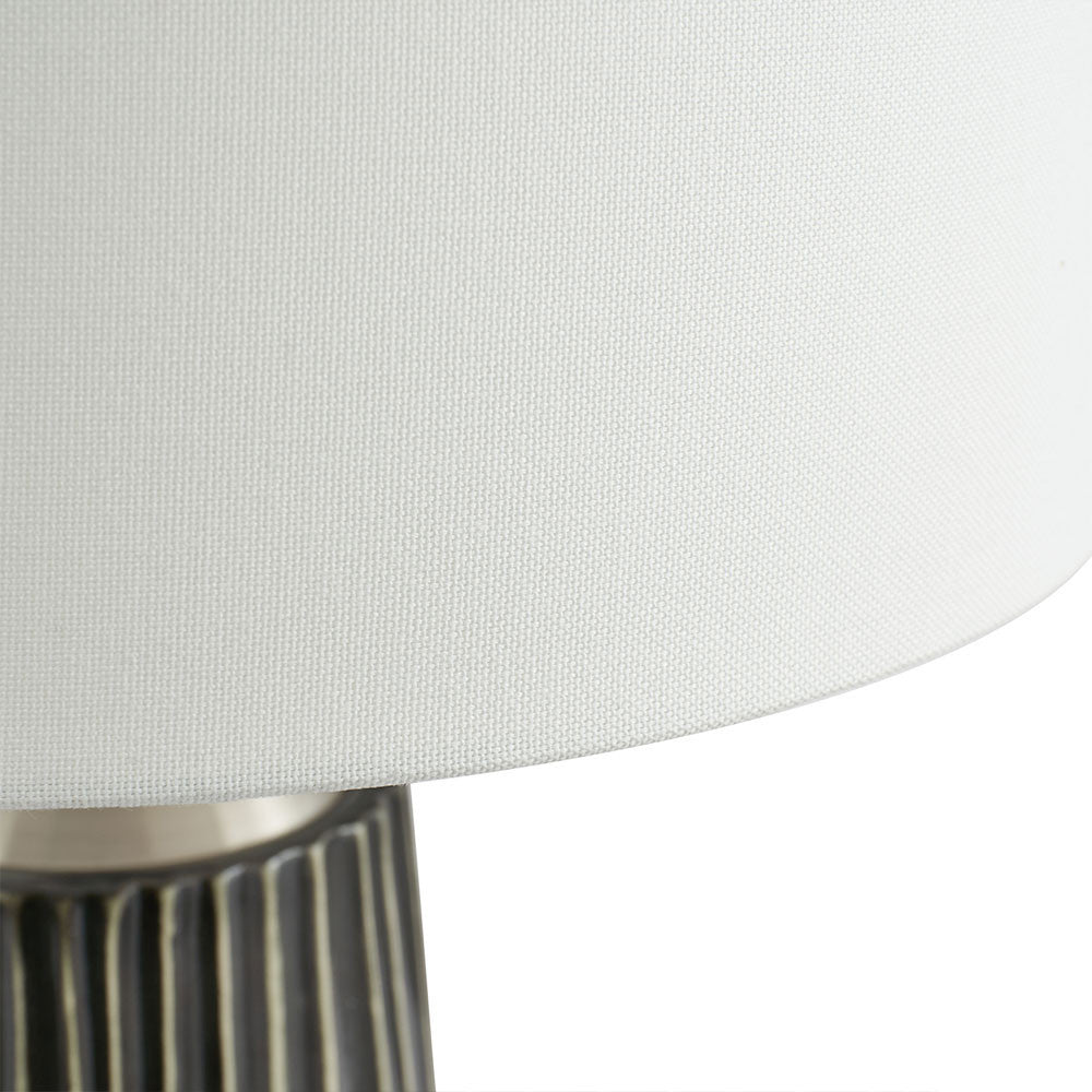 Artemis Grey Textured Ceramic & Brushed Silver Tall Table Lamp