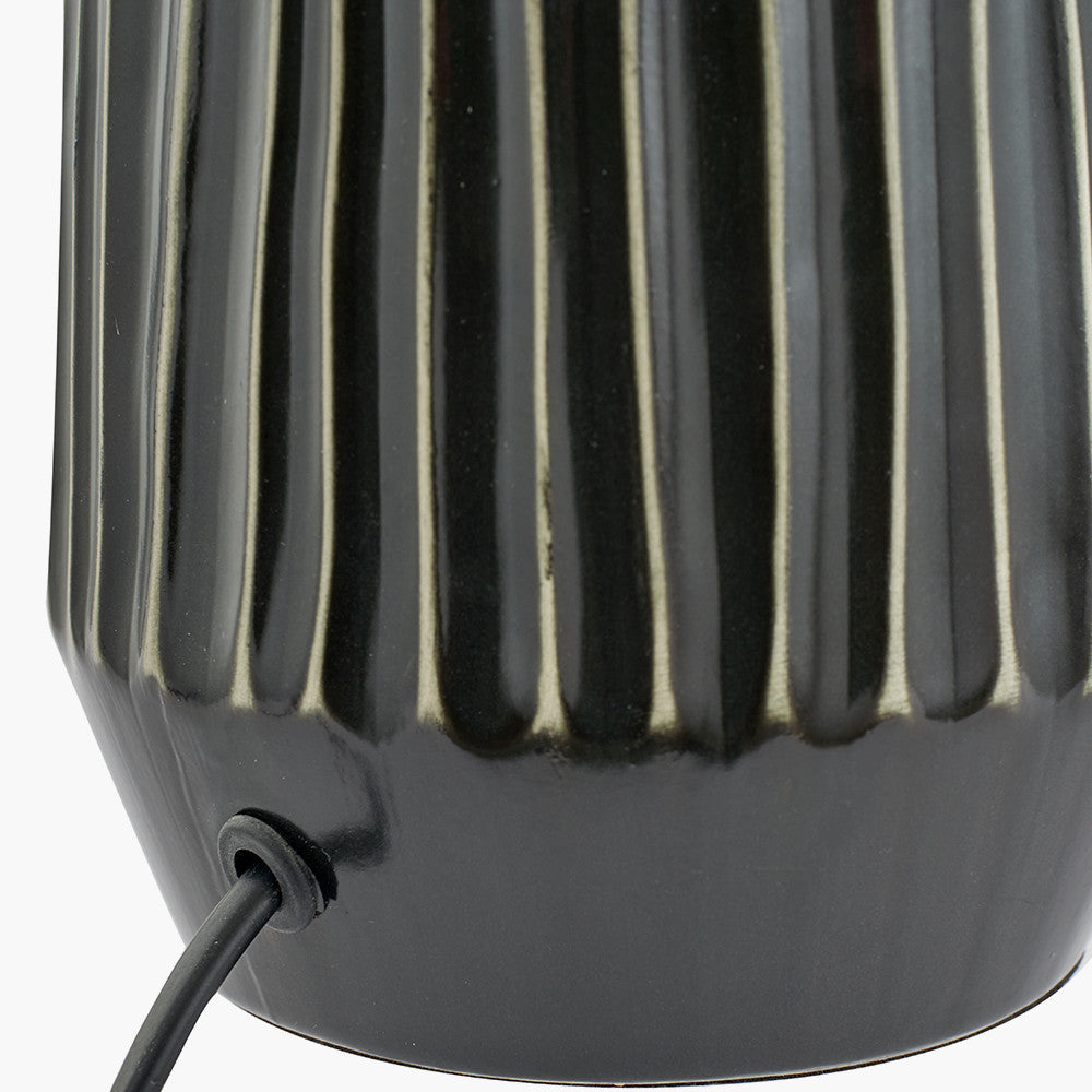 Artemis Grey Textured Ceramic & Brushed Silver Tall Table Lamp
