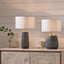 Artemis Grey Textured Ceramic & Brushed Silver Tall Table Lamp