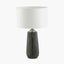 Artemis Grey Textured Ceramic & Brushed Silver Tall Table Lamp