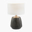 Artemis Grey Textured Ceramic & Brushed Silver Table Lamp