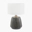 Artemis Grey Textured Ceramic & Brushed Silver Table Lamp