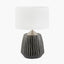 Artemis Grey Textured Ceramic & Brushed Silver Table Lamp