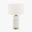 Ionic White Textured Ceramic and Gold Metal Table Lamp