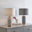 Ionic White Textured Ceramic and Gold Metal Table Lamp