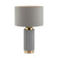 Ionic Grey Textured Ceramic and Gold Metal Table Lamp