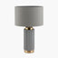 Ionic Grey Textured Ceramic and Gold Metal Table Lamp