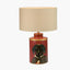 Dachshund Red Hand Painted Metal Table Lamp