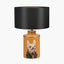 Boston Terrier Mustard Hand Painted Metal Table Lamp