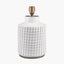 Malone Textured White Squares Design Stoneware Table Lamp Base with Harry 35cm Steel Grey Cotton Mix Cylinder Lampshade