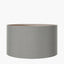 Malone Textured White Squares Design Stoneware Table Lamp Base with Harry 35cm Steel Grey Cotton Mix Cylinder Lampshade