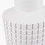 Malone Textured White Squares Design Stoneware Table Lamp Base with Harry 35cm Steel Grey Cotton Mix Cylinder Lampshade