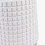 Malone Textured White Squares Design Stoneware Table Lamp Base with Lino 35cm Grey Self Lined Linen Cylinder Lampshade