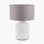 Malone Textured White Squares Design Stoneware Table Lamp