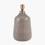 Coco Grey Gloss Arch Design Stoneware Table Lamp Base with Lino 35cm White Self Lined Linen Cylinder Lampshade