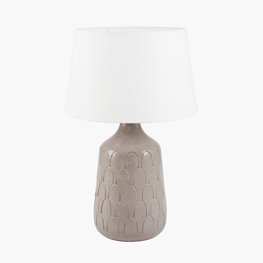 Coco Grey Gloss Arch Design Stoneware Table Lamp