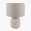 Alina White Dot Design Small Stoneware Table Lamp
