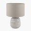 Alina White Dot Design Small Stoneware Table Lamp