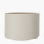 Alina White Dot Design Stoneware Table Lamp Base with Lino 30cm Grey Self Lined Linen Cylinder Lampshade