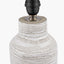 Alina White Dot Design Stoneware Table Lamp Base with Lino 30cm Grey Self Lined Linen Cylinder Lampshade