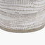 Alina White Dot Design Stoneware Table Lamp Base with Lino 30cm Grey Self Lined Linen Cylinder Lampshade