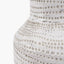 Alina White Dot Design Stoneware Table Lamp Base with Lino 30cm Grey Self Lined Linen Cylinder Lampshade
