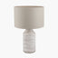 Alina White Dot Design Stoneware Table Lamp - Base Only