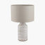 Alina White Dot Design Stoneware Table Lamp - Base Only
