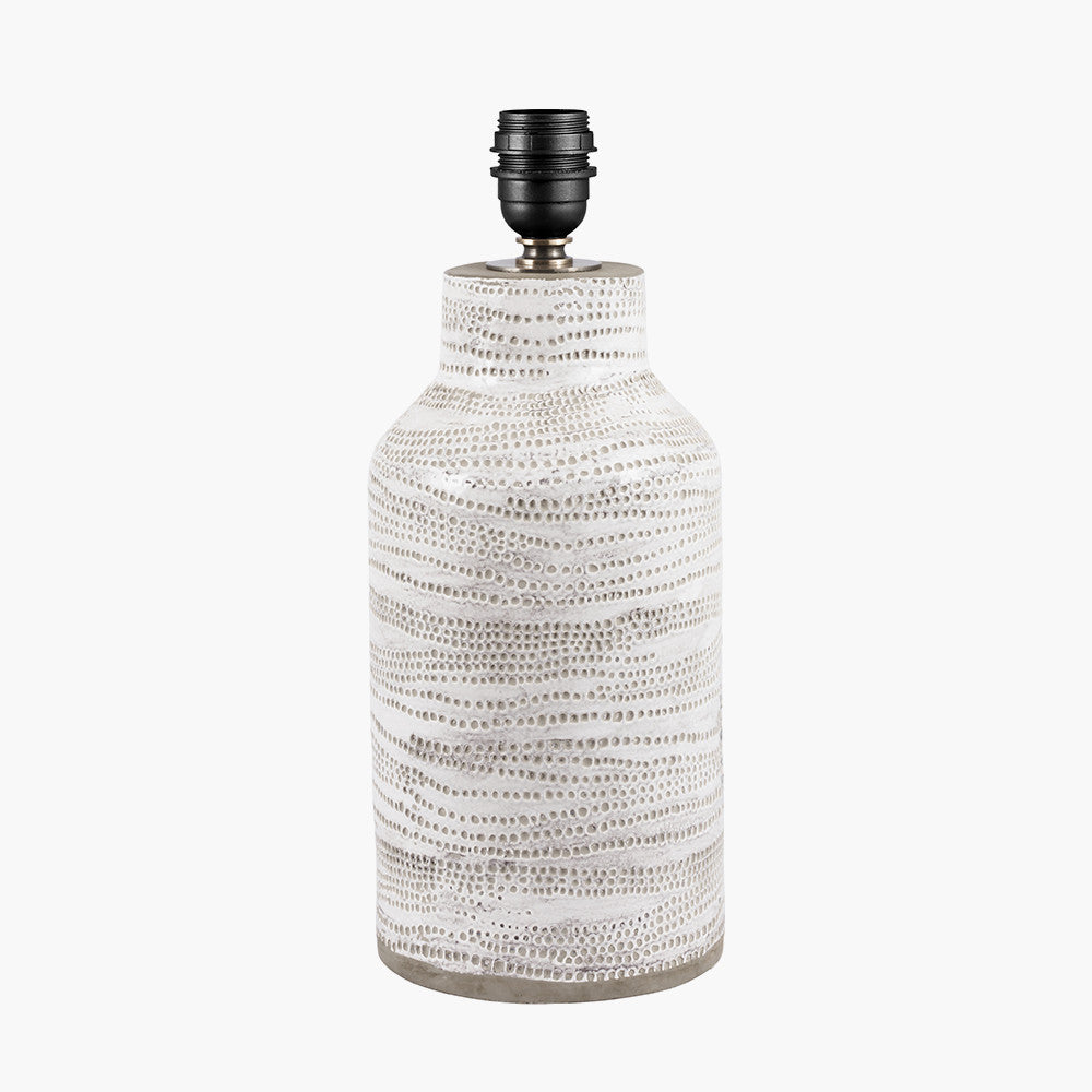 Alina White Dot Design Stoneware Table Lamp - Base Only