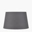 Willow White Leaf Detail Stoneware Table Lamp Base with Lys 40cm Steel Grey Self Lined Linen Tapered Lampshade