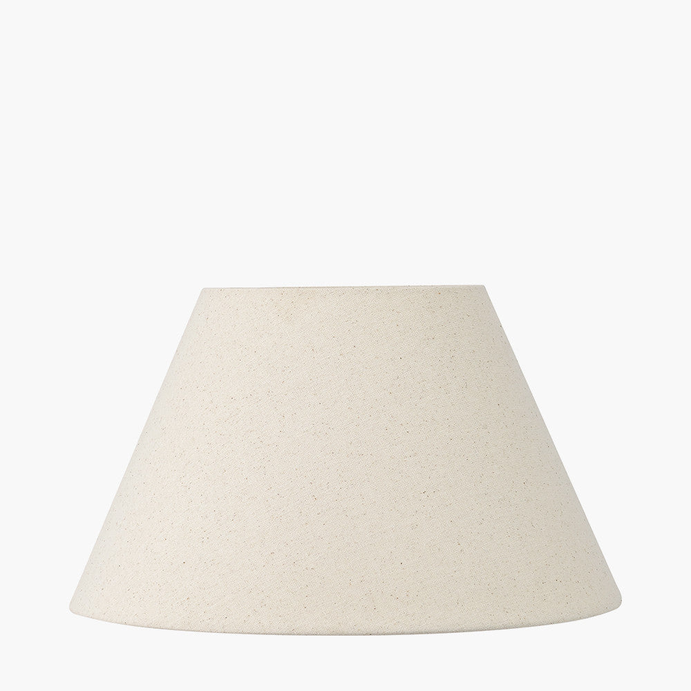 Willow White Leaf Detail Stoneware Table Lamp Base with Seychelles 40cm Cream Slubby Cotton Empire Lampshade
